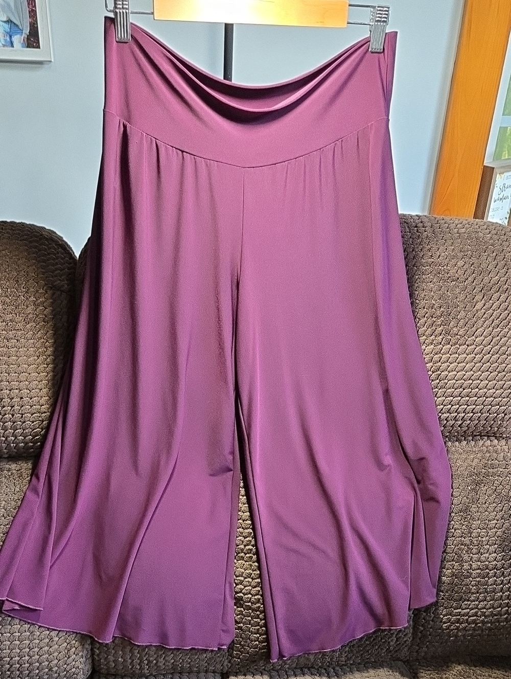 Flowy Wide-Leg Palazzo Pants in Plum